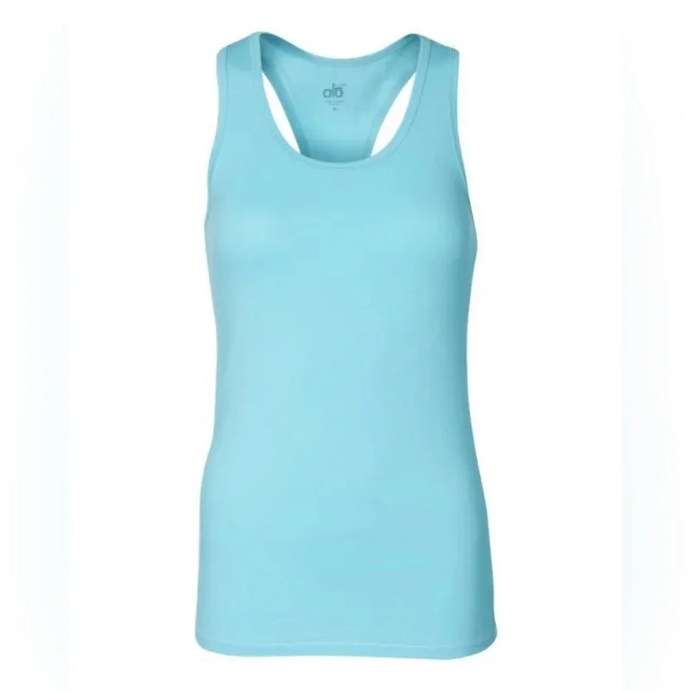ALO Yoga Women's Light Blue Racerback Tank Top